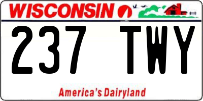 WI license plate 237TWY