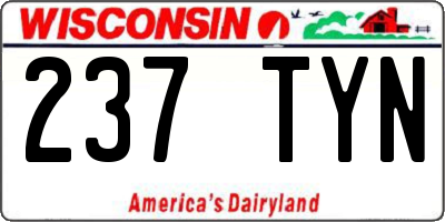 WI license plate 237TYN