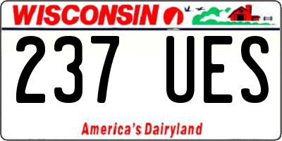 WI license plate 237UES