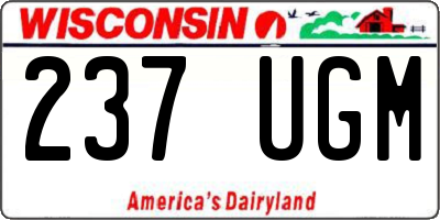 WI license plate 237UGM