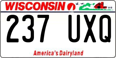 WI license plate 237UXQ