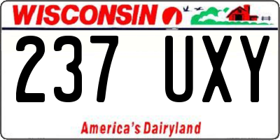WI license plate 237UXY