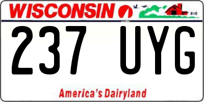 WI license plate 237UYG