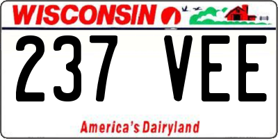 WI license plate 237VEE