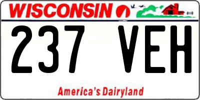 WI license plate 237VEH