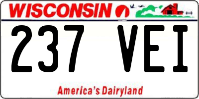 WI license plate 237VEI