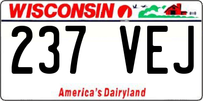 WI license plate 237VEJ