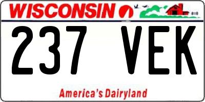 WI license plate 237VEK