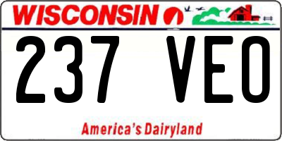 WI license plate 237VEO