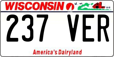 WI license plate 237VER
