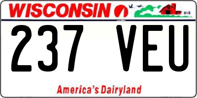 WI license plate 237VEU