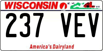 WI license plate 237VEV