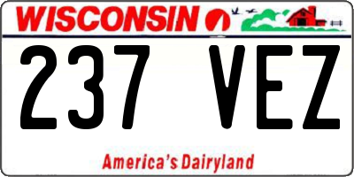 WI license plate 237VEZ