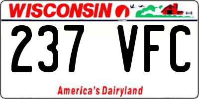 WI license plate 237VFC