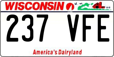 WI license plate 237VFE