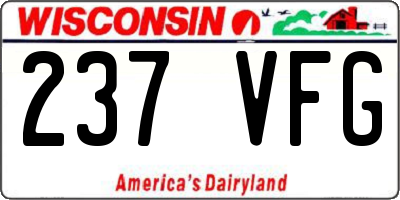 WI license plate 237VFG