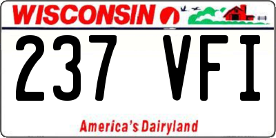 WI license plate 237VFI