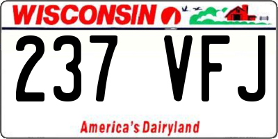 WI license plate 237VFJ
