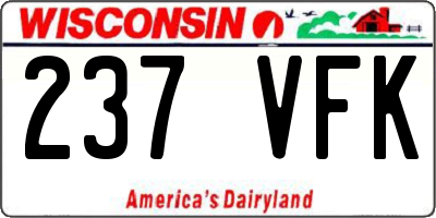 WI license plate 237VFK