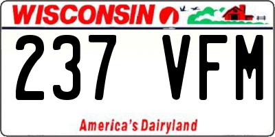 WI license plate 237VFM