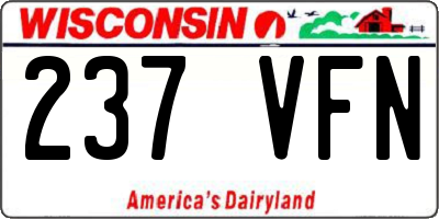 WI license plate 237VFN