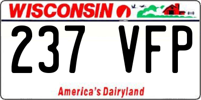 WI license plate 237VFP