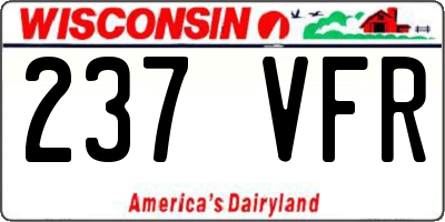 WI license plate 237VFR