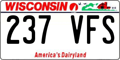 WI license plate 237VFS