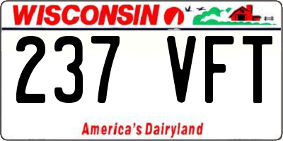 WI license plate 237VFT