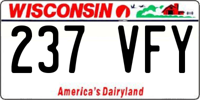 WI license plate 237VFY