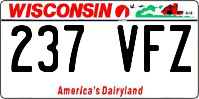 WI license plate 237VFZ