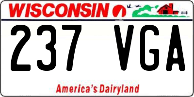 WI license plate 237VGA
