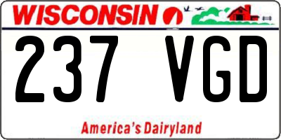 WI license plate 237VGD