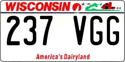 WI license plate 237VGG