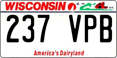 WI license plate 237VPB