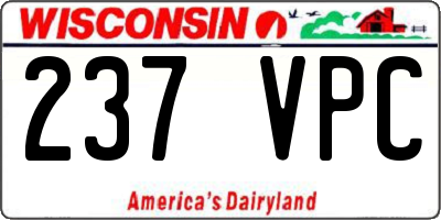 WI license plate 237VPC
