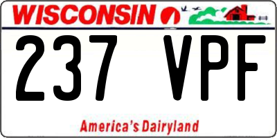 WI license plate 237VPF