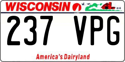 WI license plate 237VPG