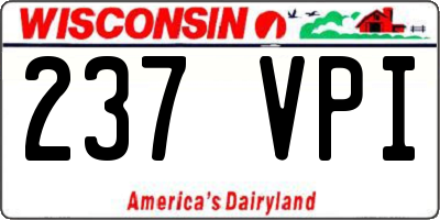 WI license plate 237VPI