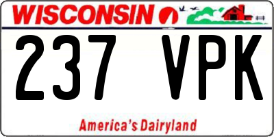 WI license plate 237VPK