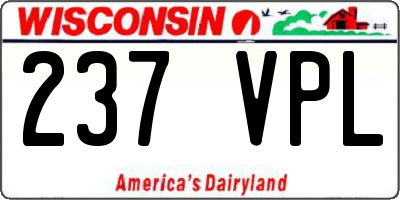 WI license plate 237VPL