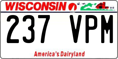 WI license plate 237VPM