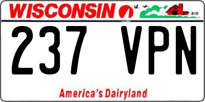 WI license plate 237VPN