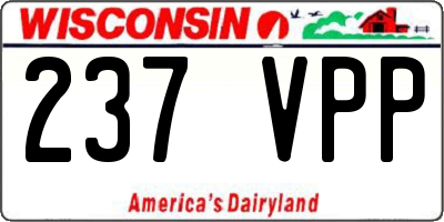 WI license plate 237VPP