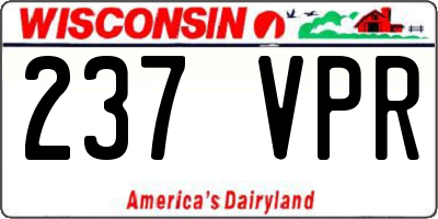 WI license plate 237VPR