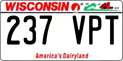 WI license plate 237VPT