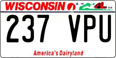 WI license plate 237VPU