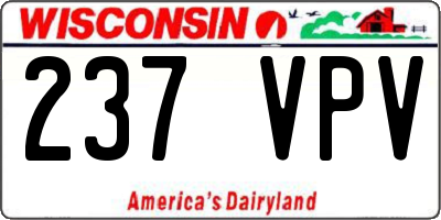WI license plate 237VPV