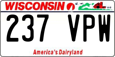 WI license plate 237VPW