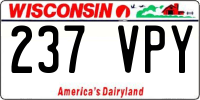 WI license plate 237VPY